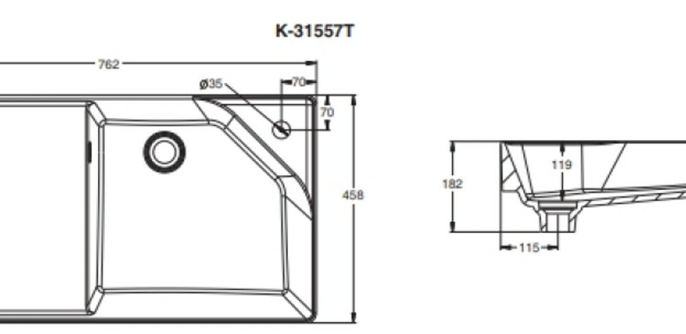 衛浴配件｜KOHLER 大膽創新活動促銷 75CM 一體面盆 K-31557T-0+多功能浴櫃K-32162T-PPW｜風尚精品衛浴