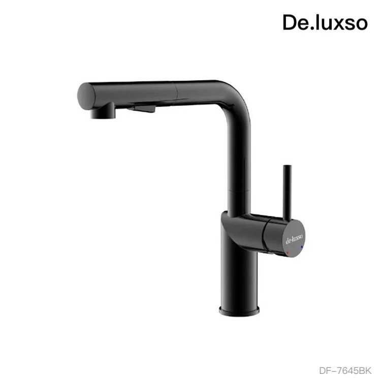衛浴配件｜De.Luxso 不鏽鋼L型伸縮花灑龍頭 DF-7645BK (黑色)｜風尚精品衛浴